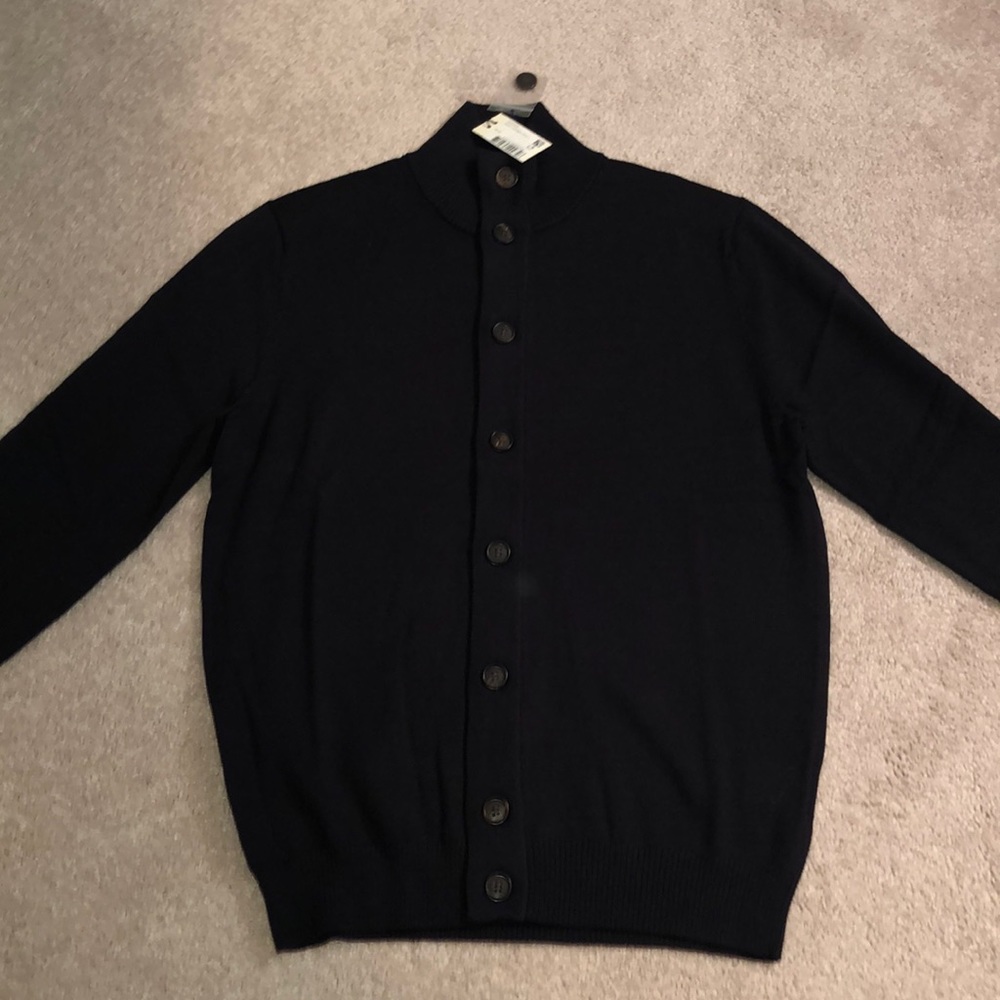 BRAND NEW SuitSupply merino wool navy cardigan